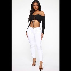 Fashion nova white jeans